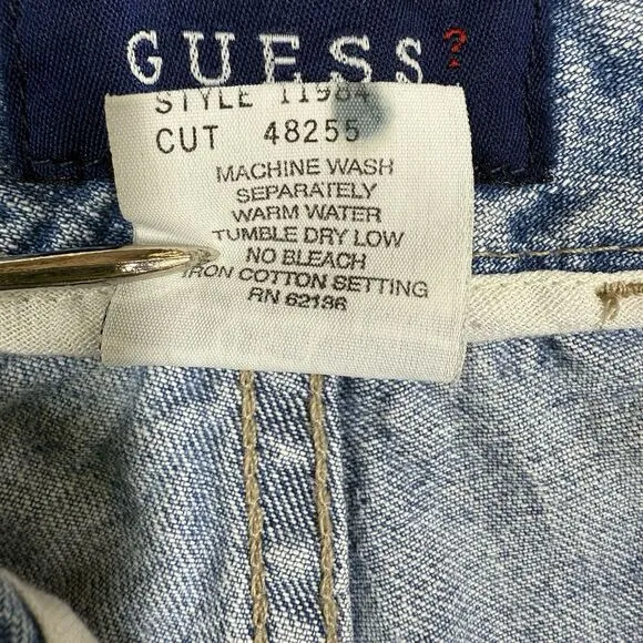 Vintage 90's Guess Jean Shorts Womens 32 Mid Rise Medium Wash Style 11984 USA