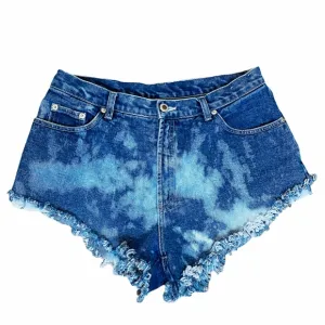 Vintage Bleach Tie Dye Distressed High Hip Shorts
