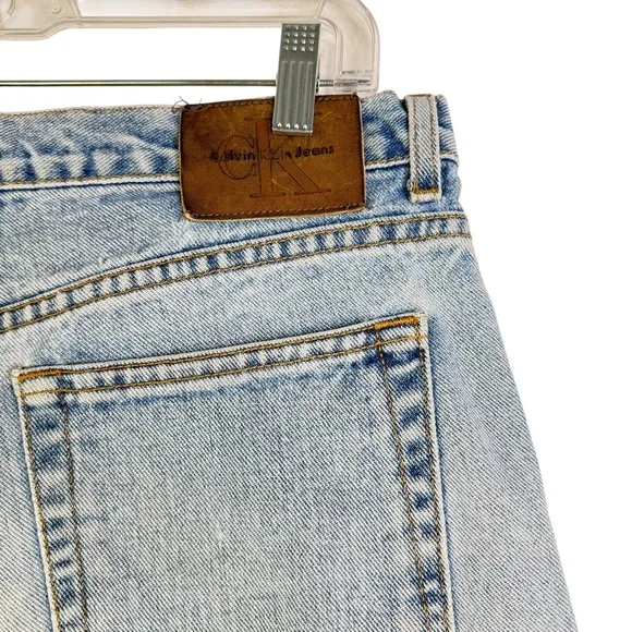 Vintage Calvin Klein Cutoff Denim Shorts Frayed Distressed Festival Concert 30