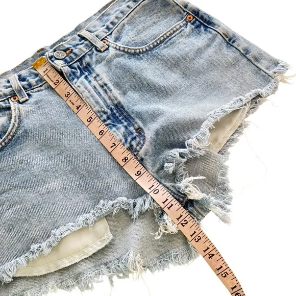 Vintage Calvin Klein Cutoff Denim Shorts Frayed Distressed Festival Concert 30