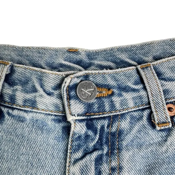 Vintage Calvin Klein Cutoff Denim Shorts Frayed Distressed Festival Concert 30