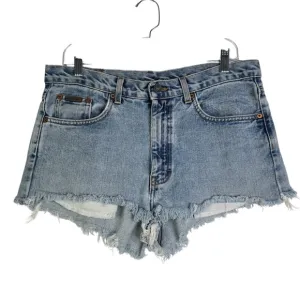 Vintage Calvin Klein Cutoff Denim Shorts Frayed Distressed Festival Concert 30