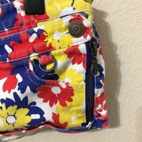 Vintage Co &amp; Lu Jean Shorts Floral Zippers Retro