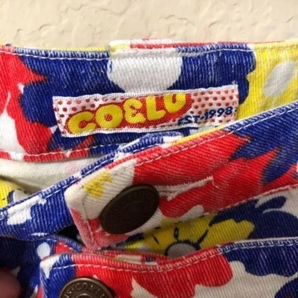 Vintage Co &amp; Lu Jean Shorts Floral Zippers Retro
