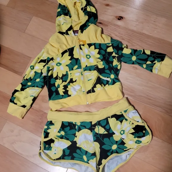 Vintage floral baby phat shorts set