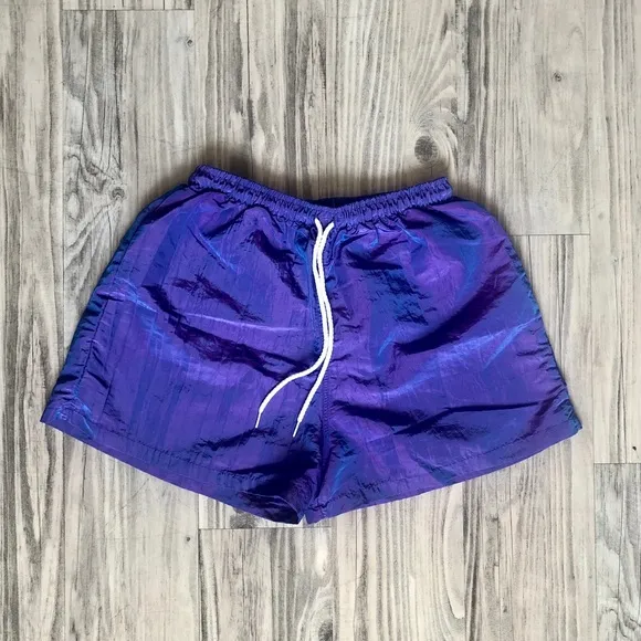 Vintage Iridescent Purple Metallic Pro Spirit Sport High Waisted 90’s Shorts