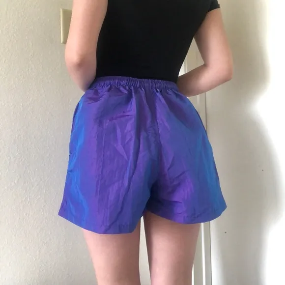 Vintage Iridescent Purple Metallic Pro Spirit Sport High Waisted 90’s Shorts