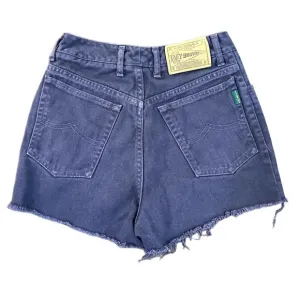 VINTAGE Ivy Brown Denim Cut Off Jean Shorts Purple High Rise Size 6 1980s Vtg