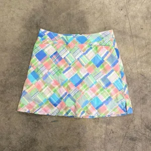 Vintage Lady Hagen retro plaid rainbow print mini skirt