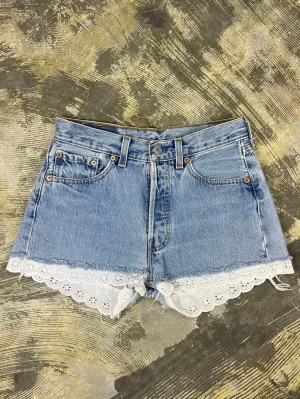 Vintage Levi 501 Lace Trim Cutoff Shorts (JYJ0524-245)