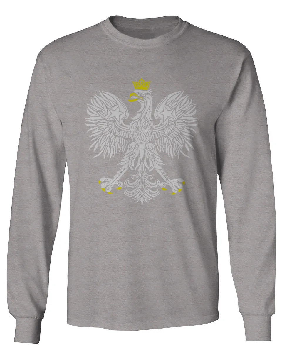 Vintage Poland Flag Coat of Arms Polska Polish Eagle mens Long sleeve t shirt