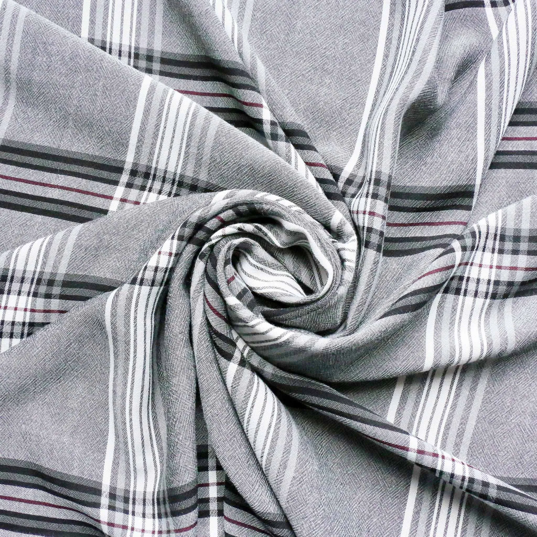 Viscose Challis Fabric - Grey