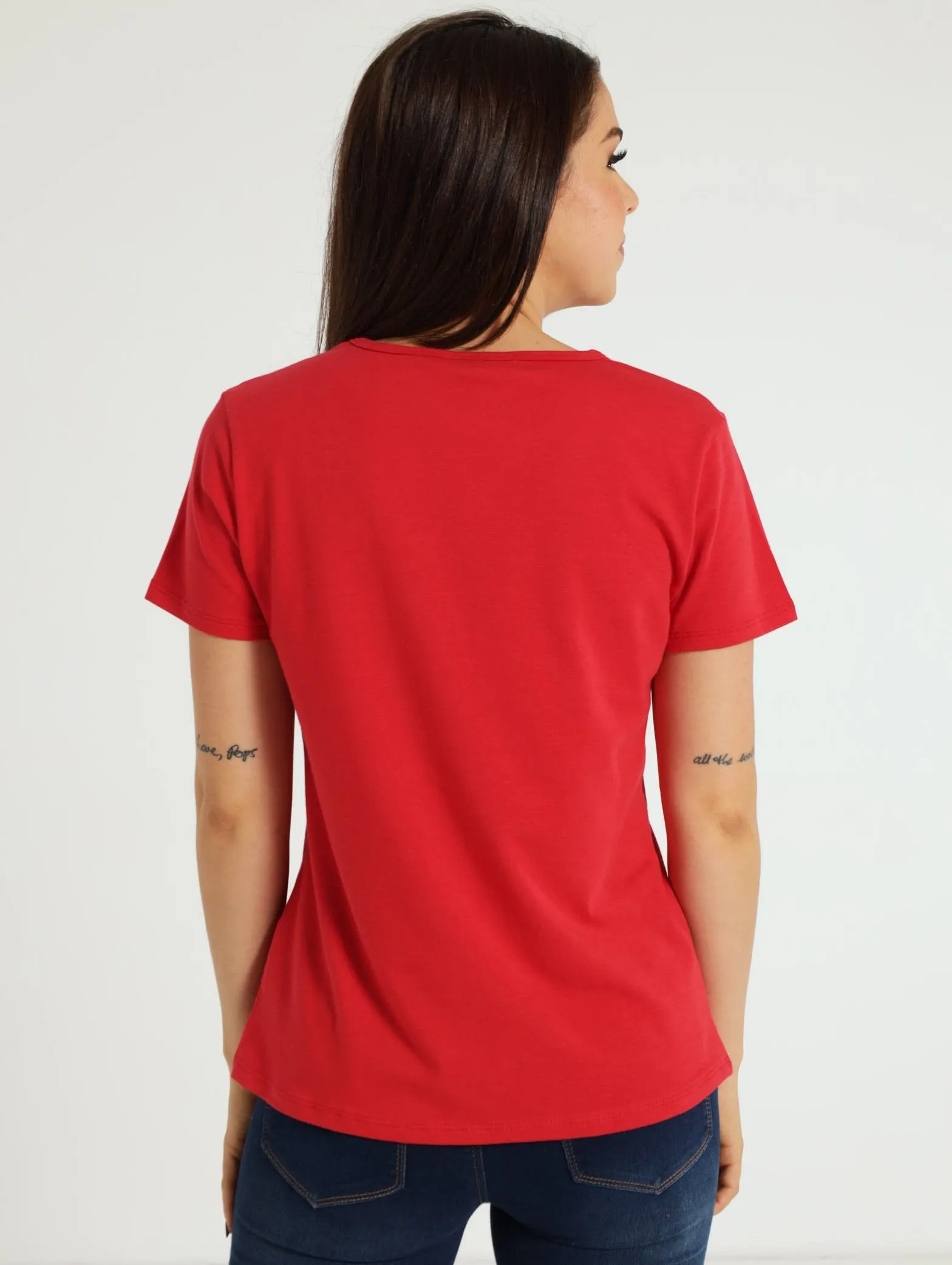 Voop Neck Stretch Tee - Red