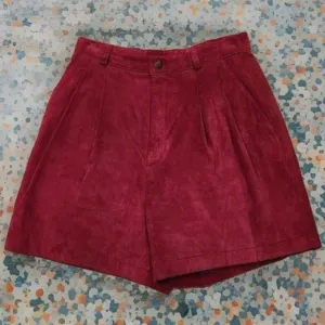 VTG The Limited Burgundy Suede Shorts  Size 8