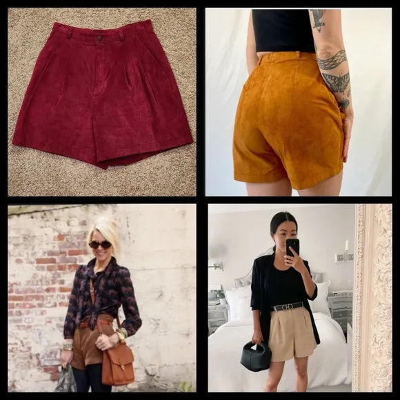 VTG The Limited Burgundy Suede Shorts  Size 8