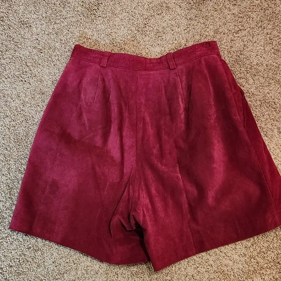 VTG The Limited Burgundy Suede Shorts  Size 8