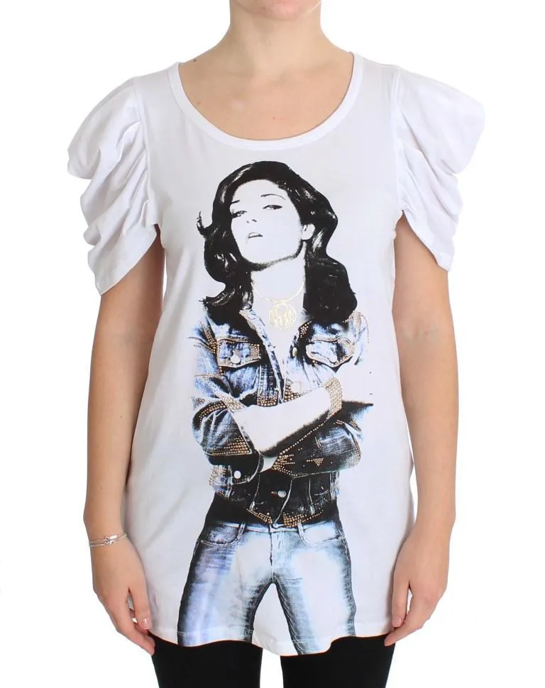 White Cotton Stretch Blouse T-shirt