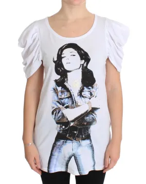 White Cotton Stretch Blouse T-shirt