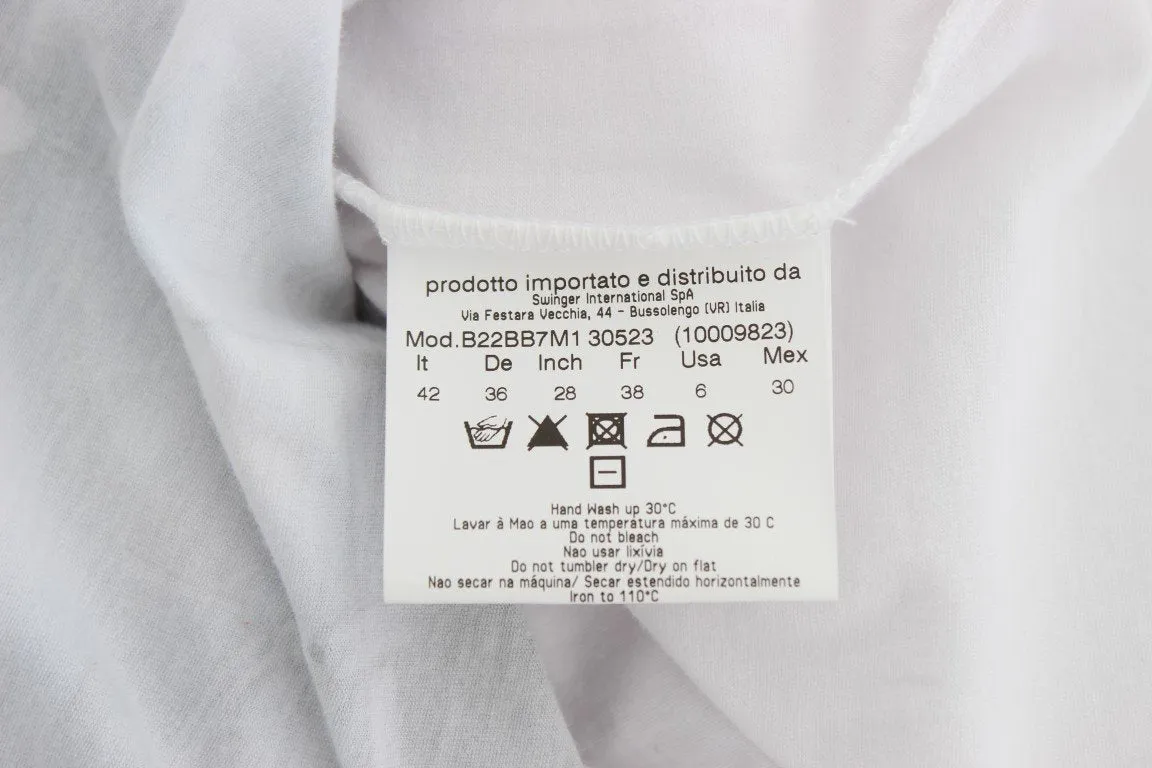 White Cotton Stretch Blouse T-shirt