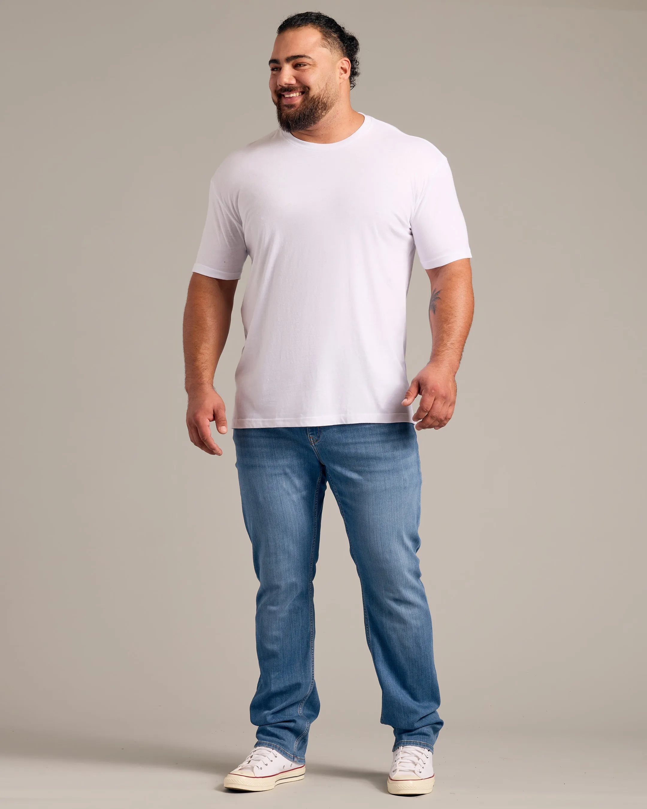 White Short Sleeve Crew Neck Tee