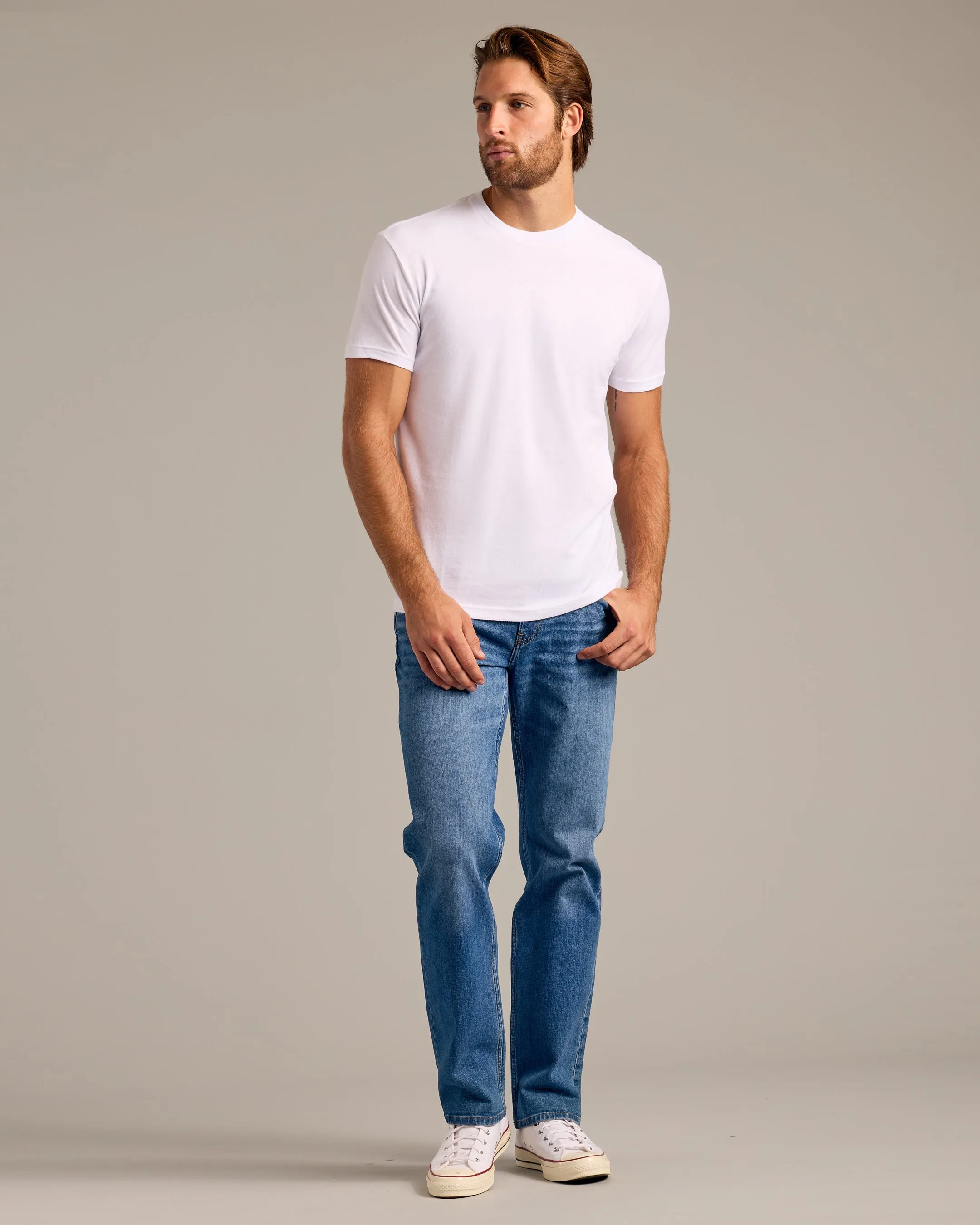 White Short Sleeve Crew Neck Tee