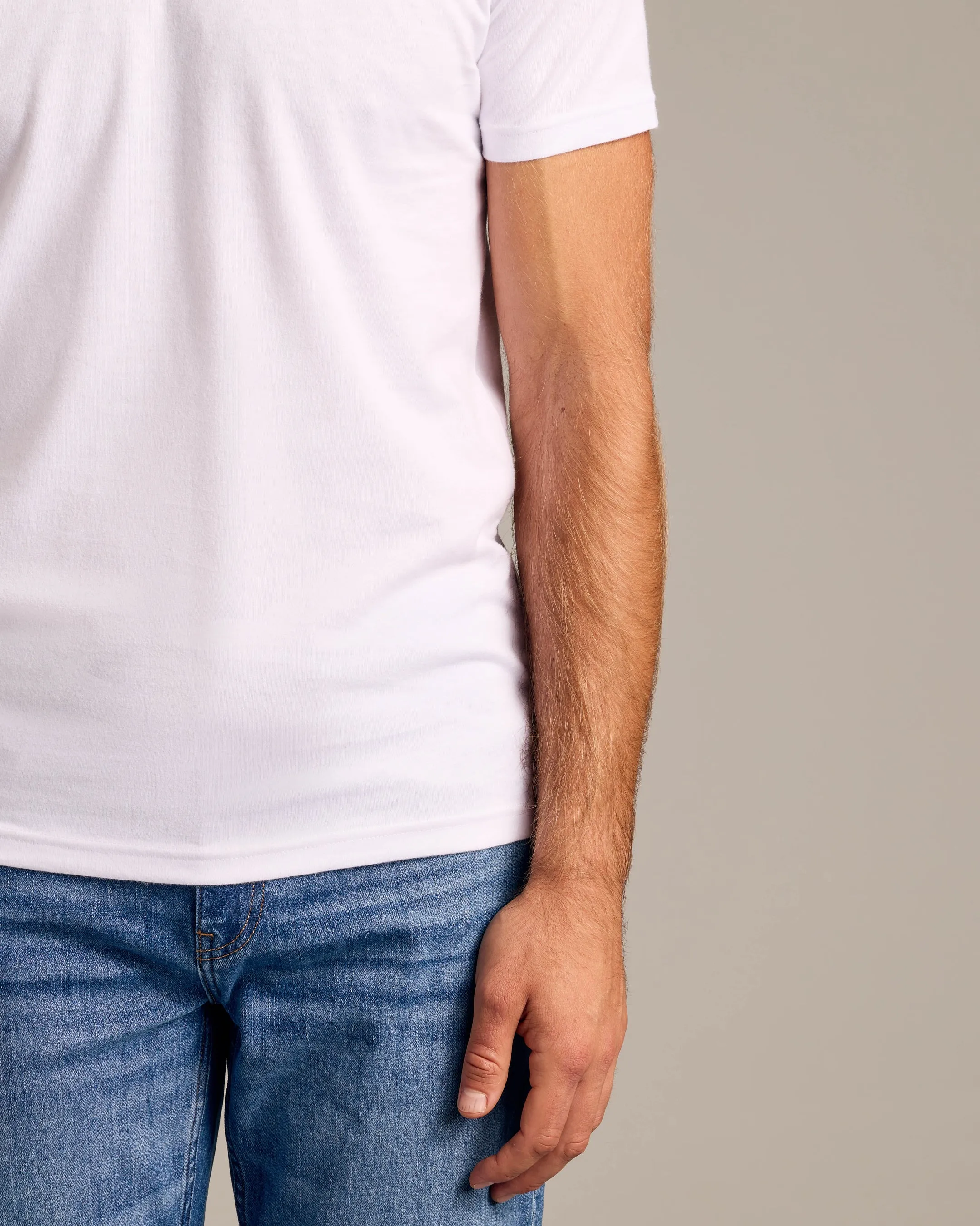 White Short Sleeve Crew Neck Tee
