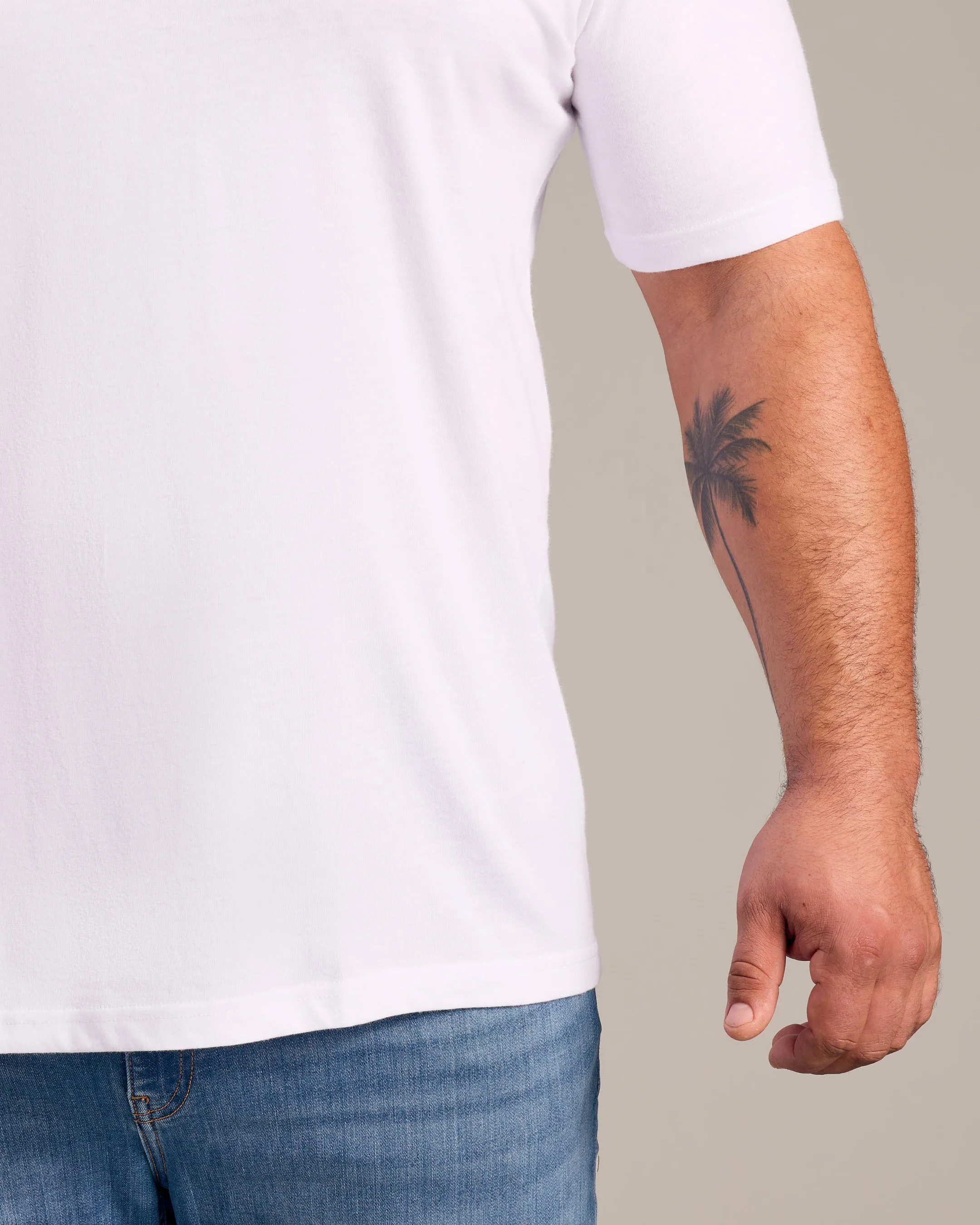 White Short Sleeve Crew Neck Tee
