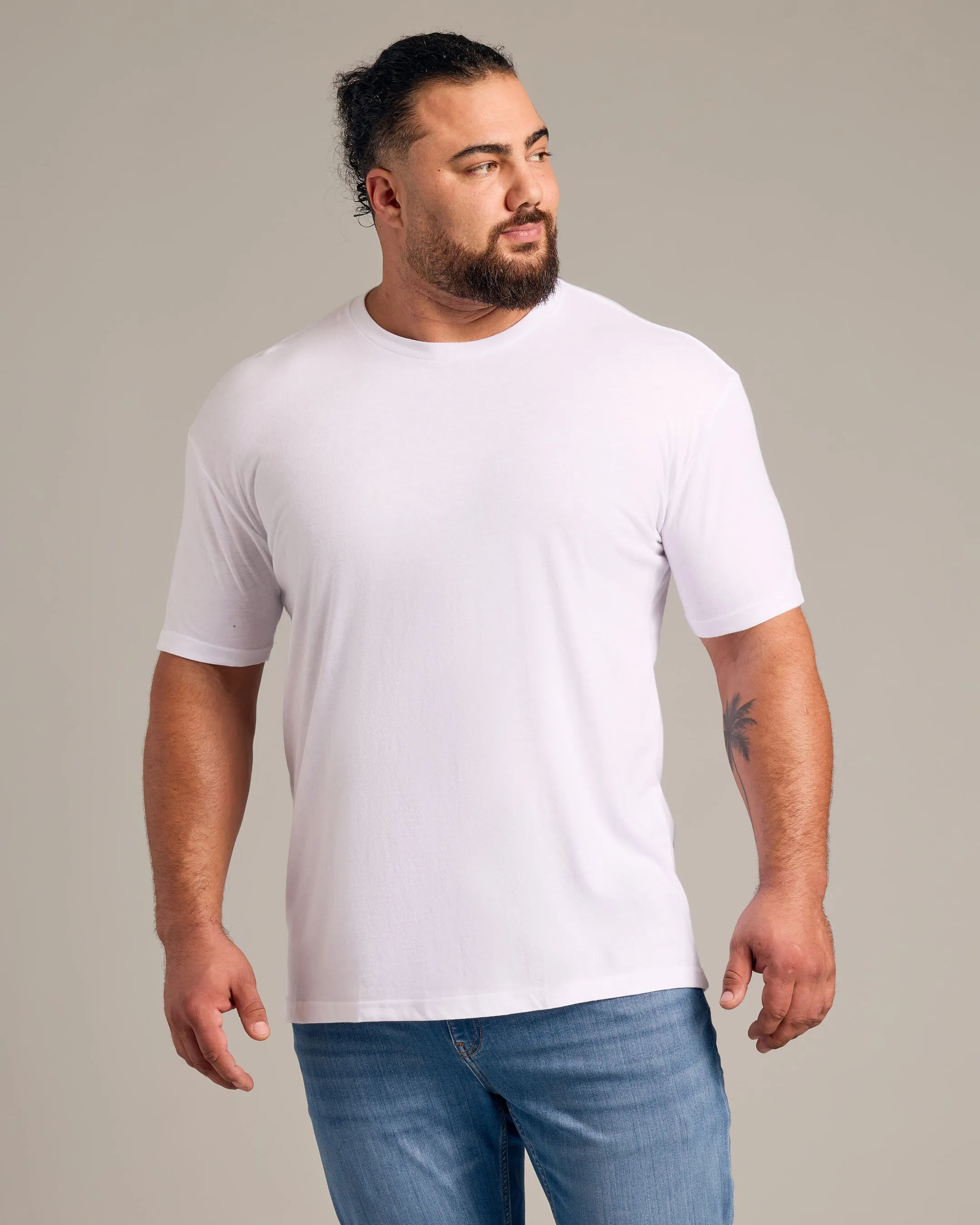 White Short Sleeve Crew Neck Tee