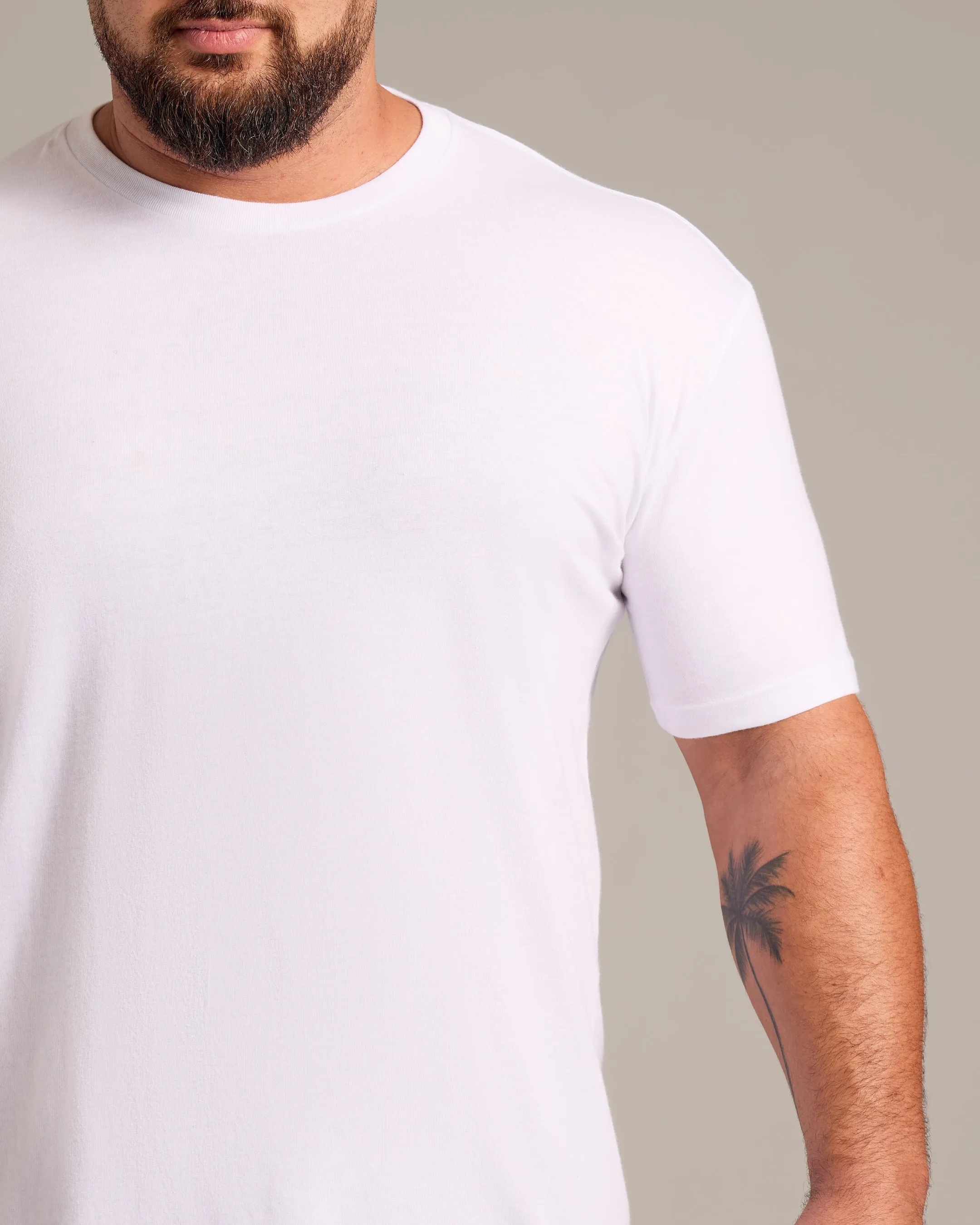 White Short Sleeve Crew Neck Tee