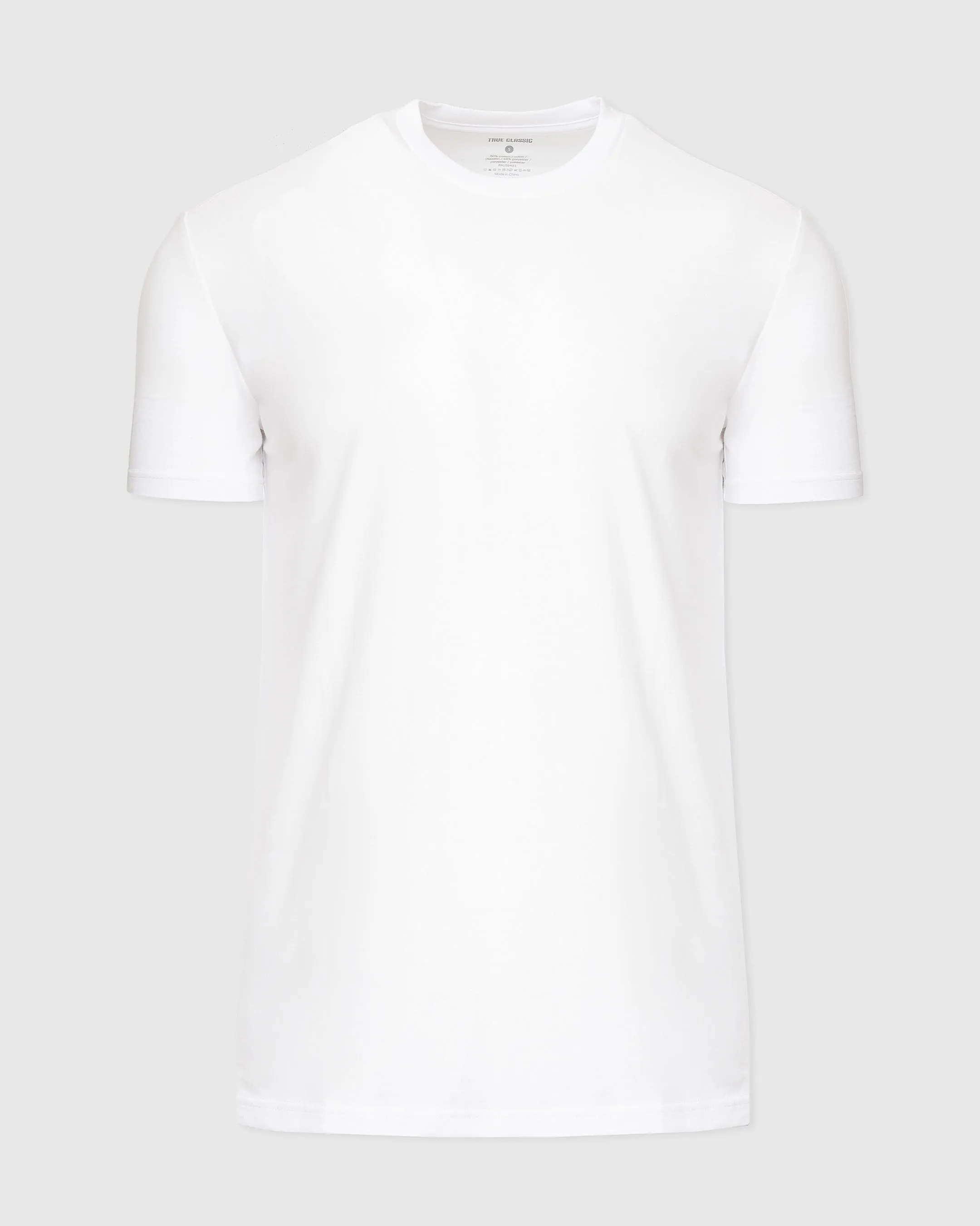 White Tall Straight Hem Crew Neck T-Shirt