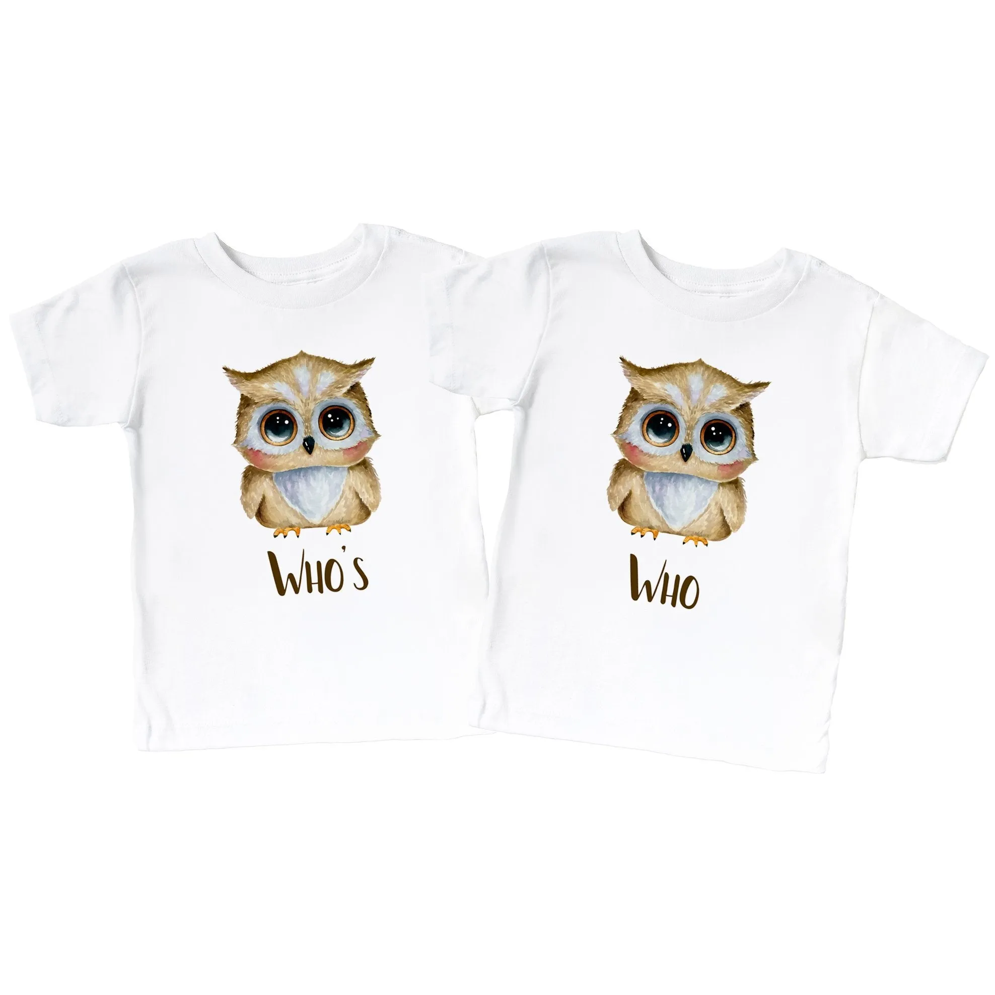 Who's Who Funny Owls Twins T Shirts