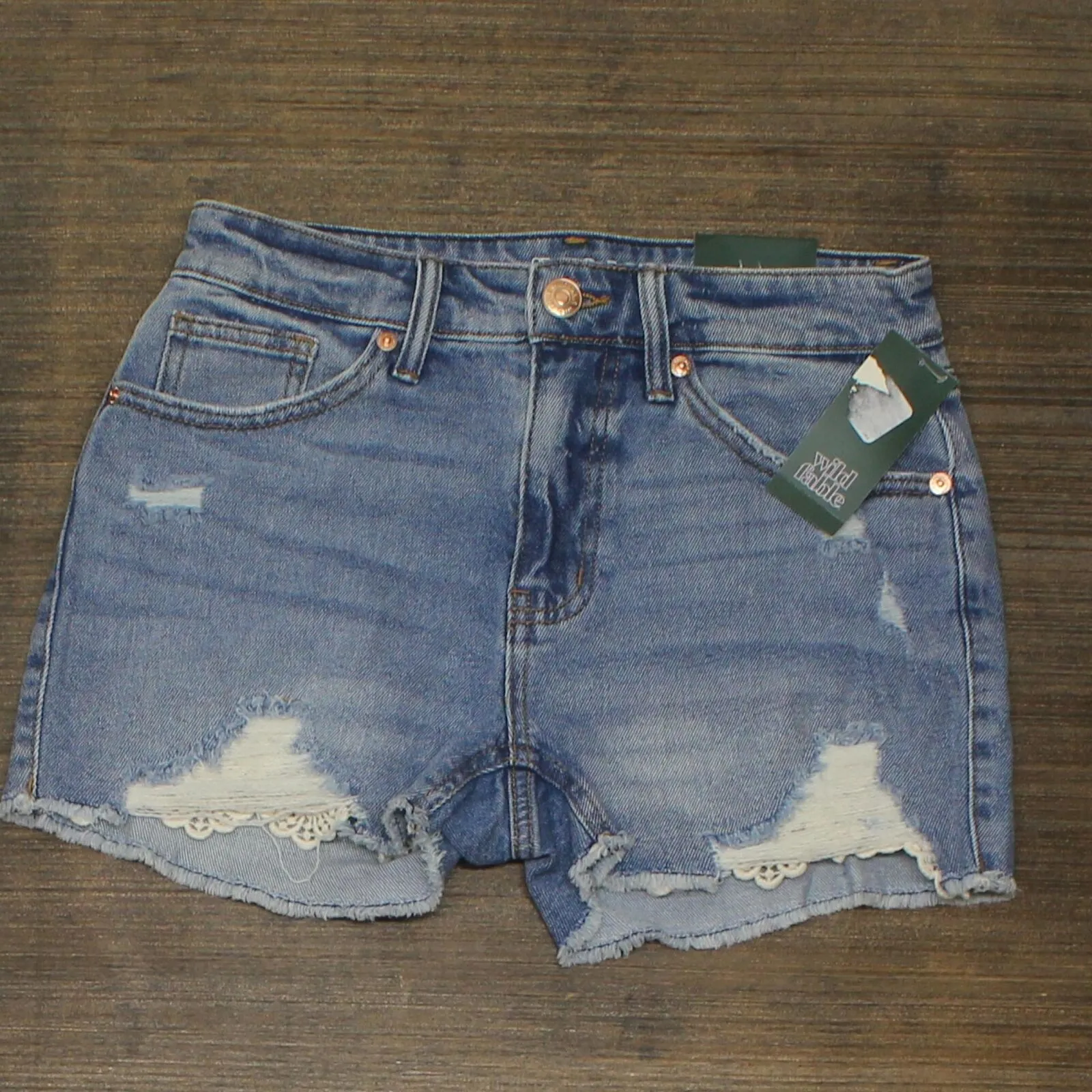 Wild Fable Women's High-Rise Crochet Hem Jean Shorts W4889DDW
