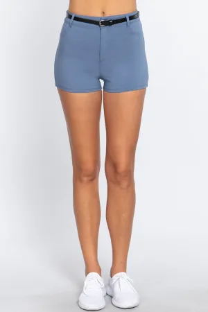 Women's Chic Belted Bengaline Shorts