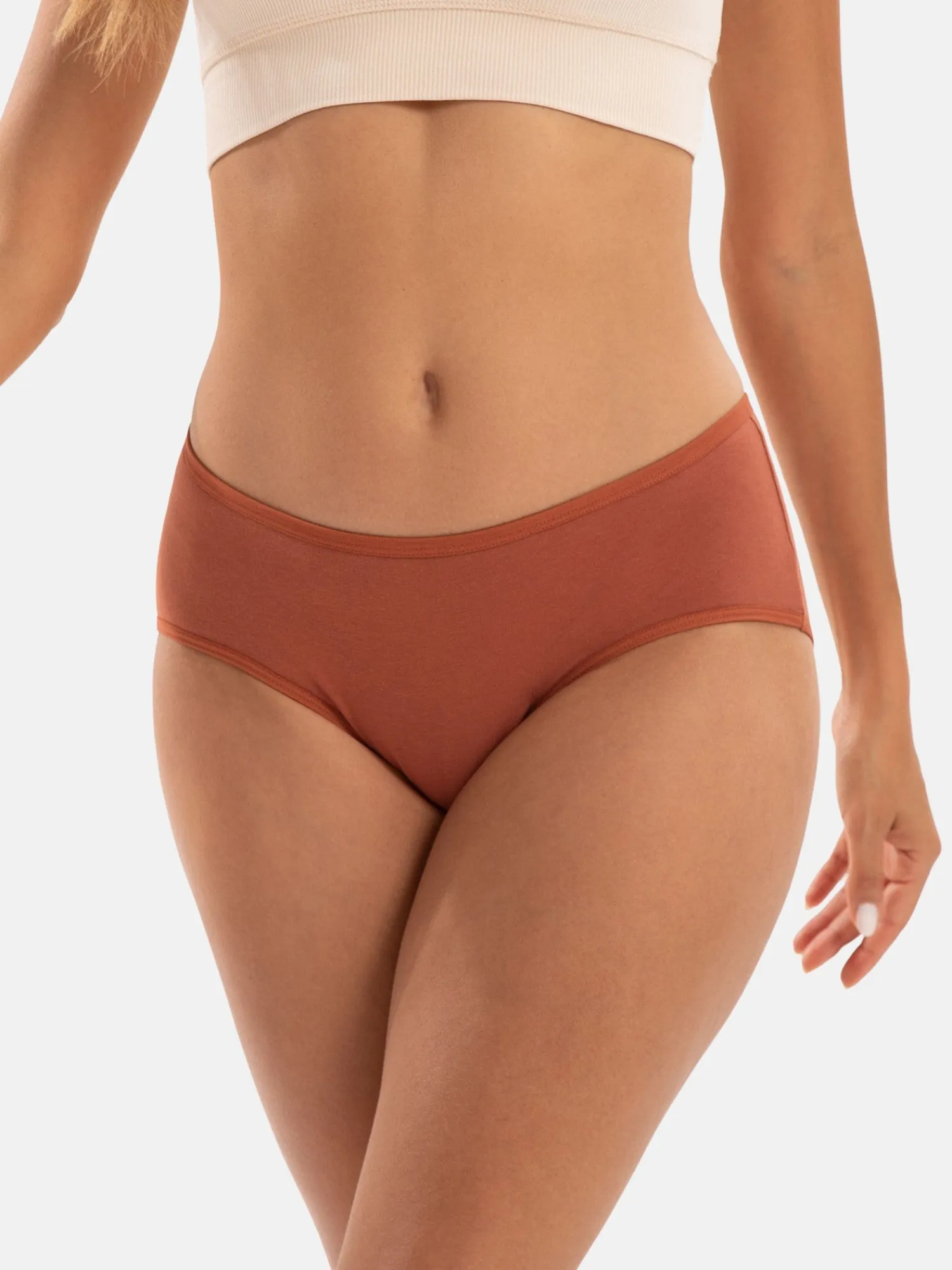 Women's Cotton Mid Waist Hipster 6-Pack