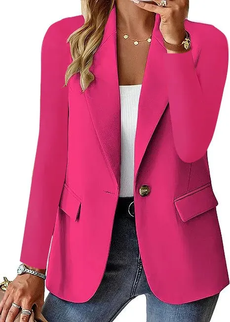 Women's Long Sleeve Blazers Simple Style Solid Color