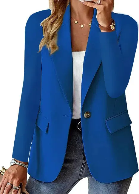 Women's Long Sleeve Blazers Simple Style Solid Color