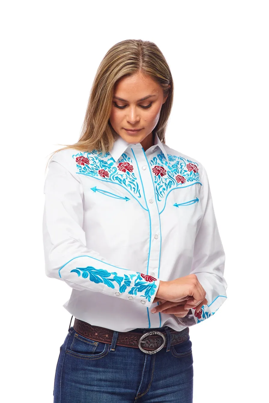 Women’s Western Embroidered Shirts-LS500-513