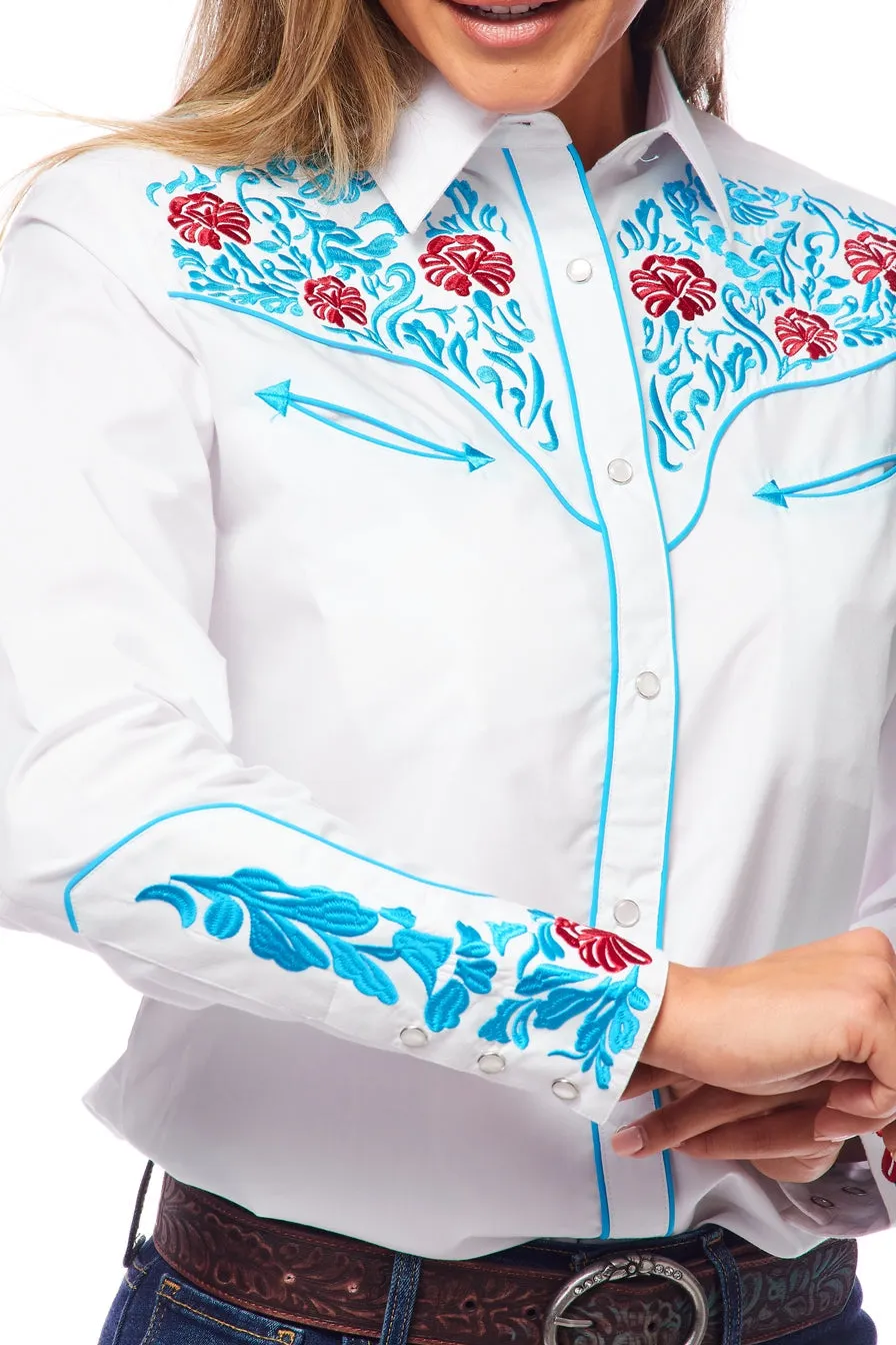 Women’s Western Embroidered Shirts-LS500-513