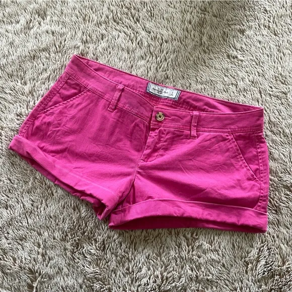Y2K A&amp;F Pink Khaki Low Rise Shorts