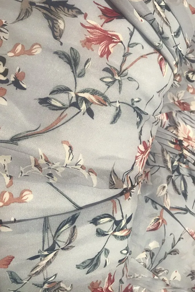 Yvonne Blue Floral Siphon Dress